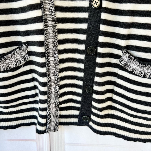 J.CREW Striped Harlow Cardigan Sweater 100% WOOL - Picture 5 of 12